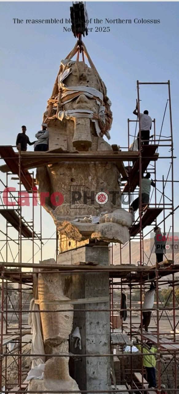 &nbsp;تجميع وترميم تمثالي الملك أمنحتب الثالث بالأقصر