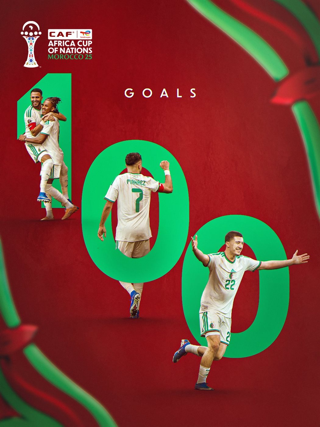 منتخب الجزائر يصل لـ الهدف رقم 100 في تاريخ مشاركاته ببطولة كأس الأمم الإفريقية 2025&nbsp;