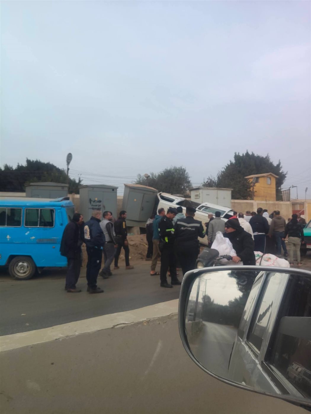 انقلاب سيارة ميكروباص بالمنوفية