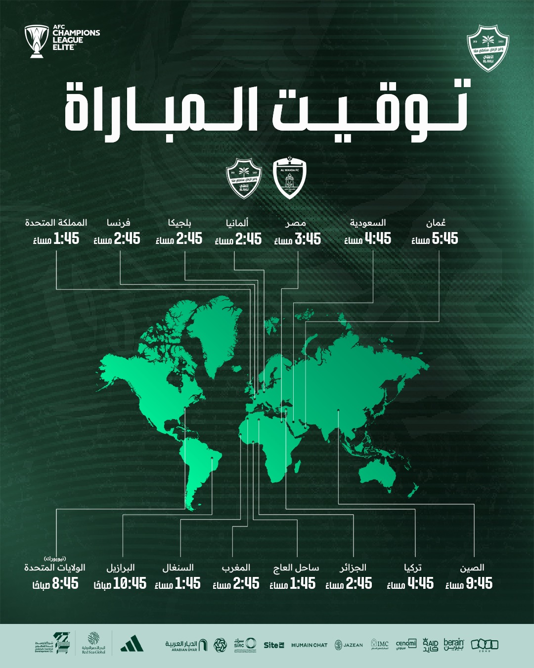 مشاهدة مباراة الأهلي السعودي والوحدة الإماراتي اليوم بث مباشر في دوري أبطال آسيا