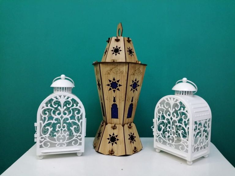 أشكال فوانيس رمضان الجديدة خشب