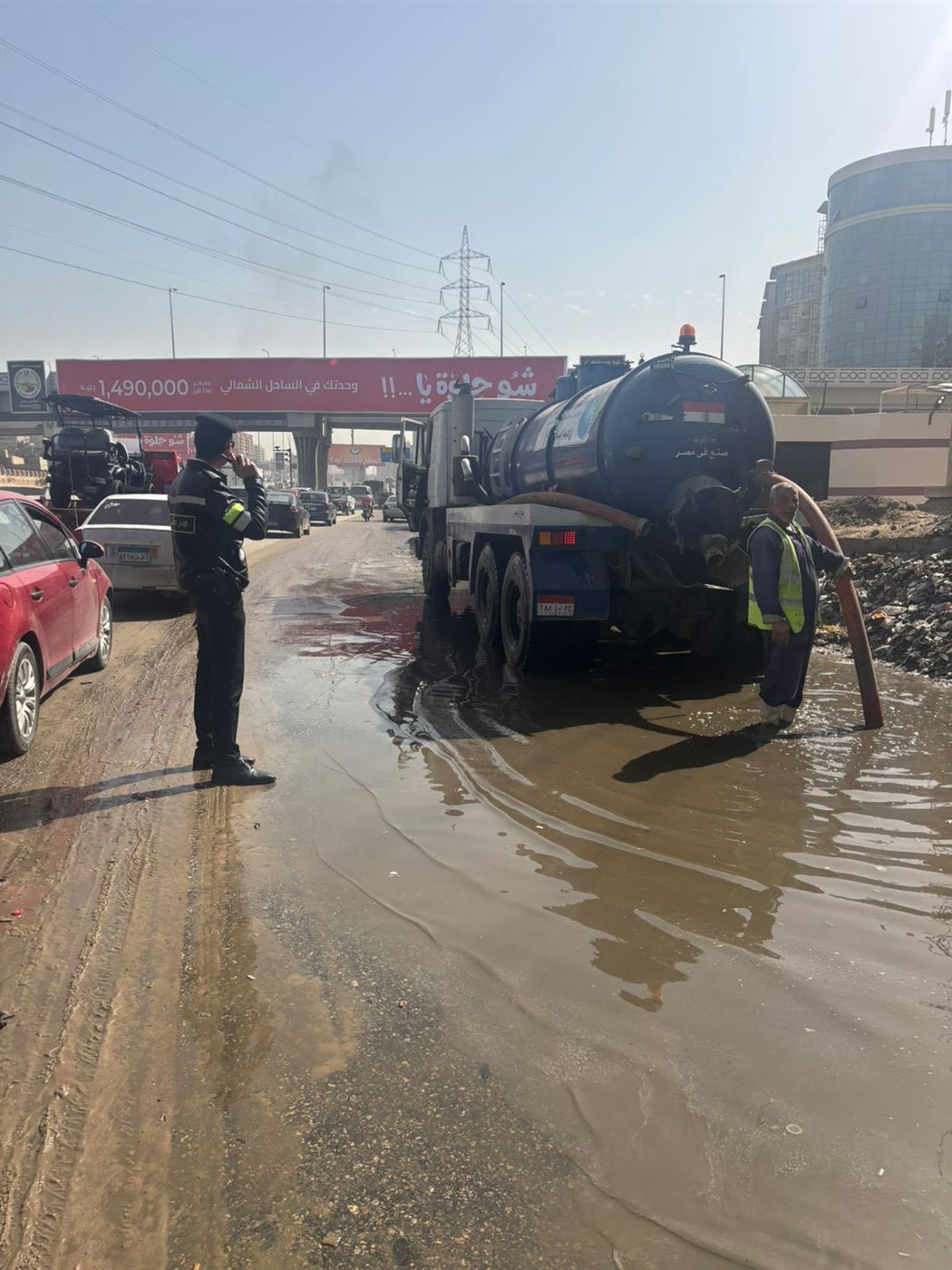 &nbsp;جهود مكثفة من رجال الإدارة العامة للمرور لتسيير حركة دائري المنيب