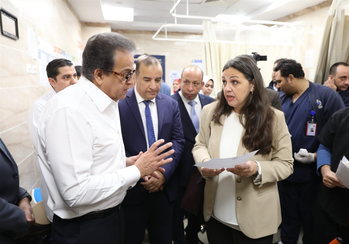 وزير الصحة يتفقد النموذج المرجعي الأول لرعاية السكتة الدماغية الشاملة بمستشفى القناطر الخيرية