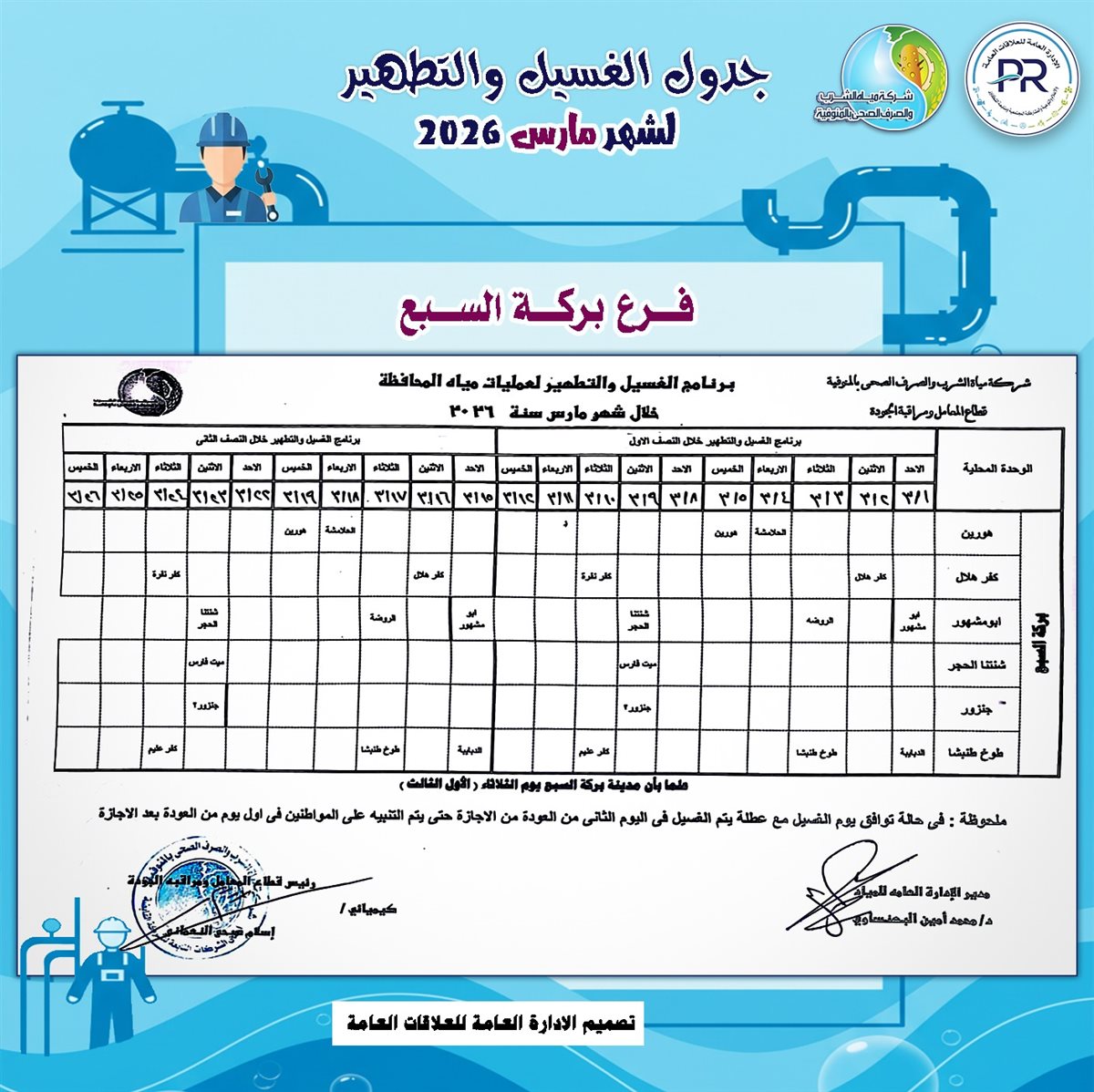 مواعيد انقطاع المياه في محافظة المنوفية