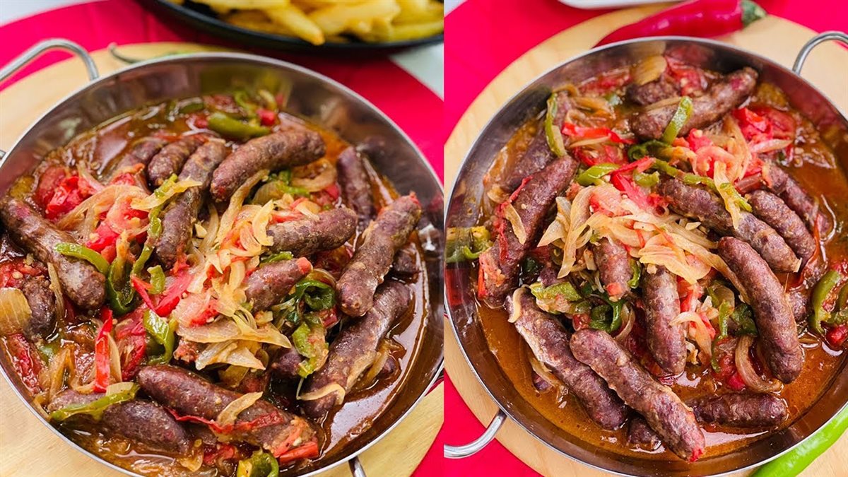 طريقة عمل السجق بالبصل والطماطم