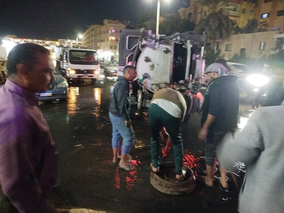 تسرب مياه صرف صحي بالغردقة 