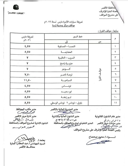 تعريفة الركوب الجديدة&nbsp;