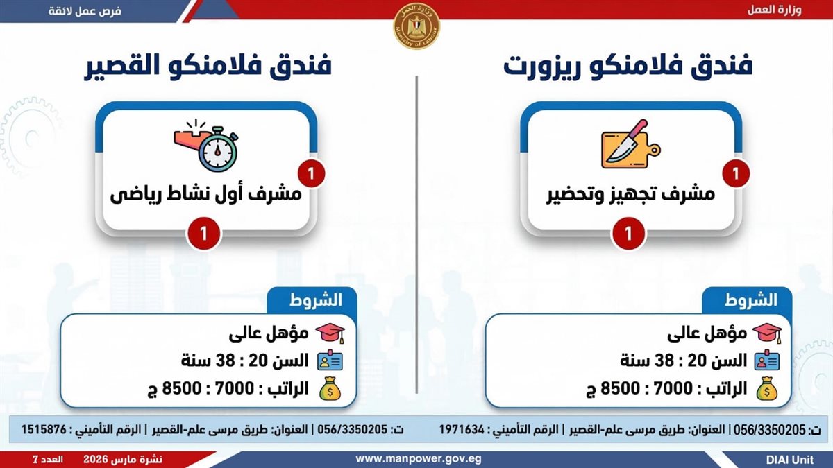 نشرة التوظيف الأسبوعية
