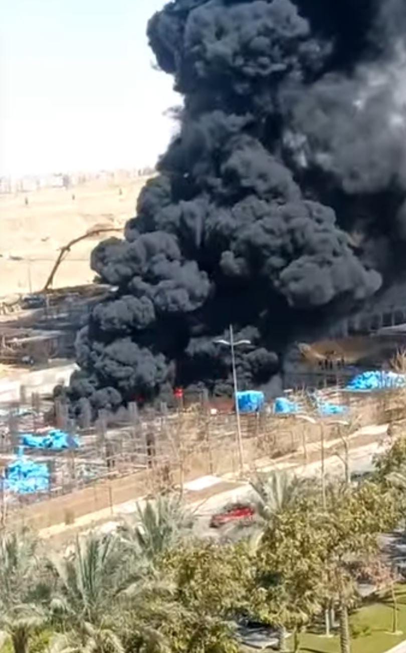 حريق في مبني تحت الإنشاء بالقاهرة الجديدة