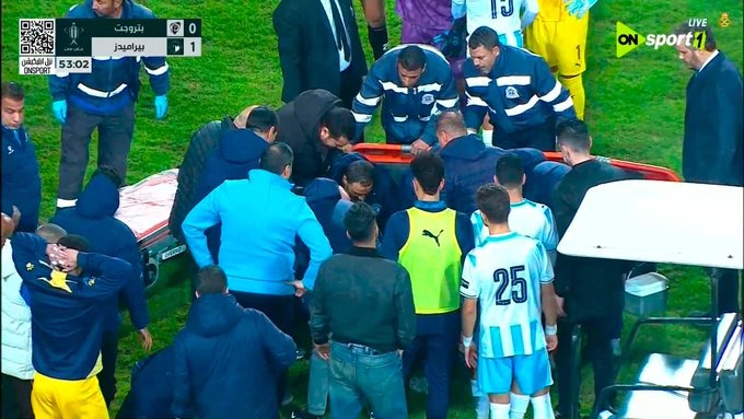 إصابة خطيرة لـ محمد حمدي لاعب بيراميدز في مباراة بتروجت بـ كأس مصر (2)