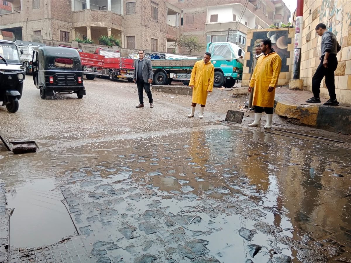 التعامل مع مياه الأمطار في المنوفية&nbsp;