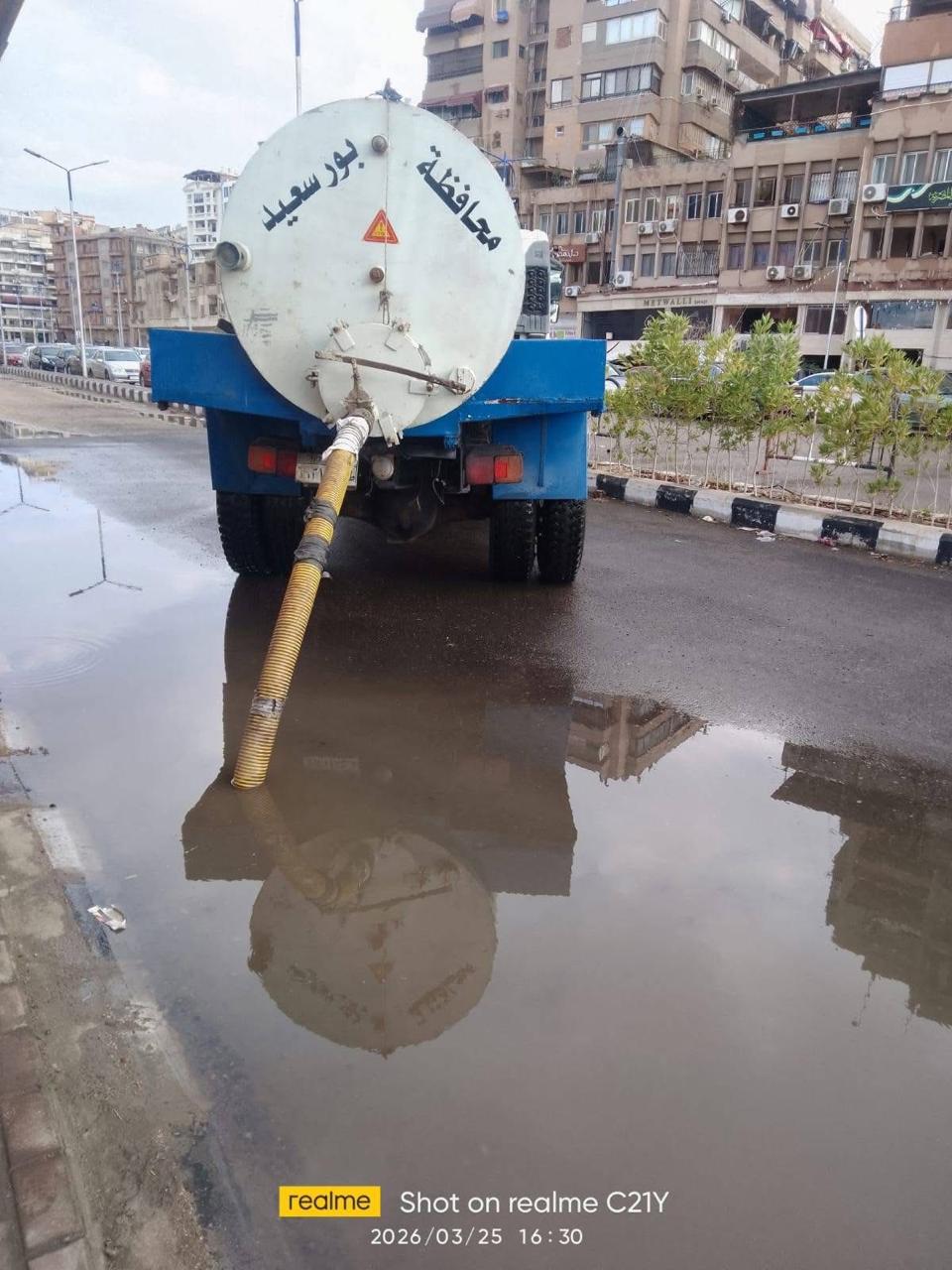 كسح مياه الأمطار ببورسعيد 