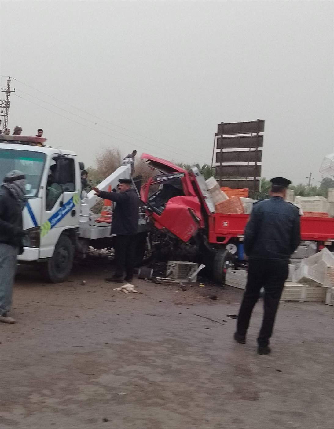 حادث تصادم بطريق كفر داود بالسادات في المنوفية