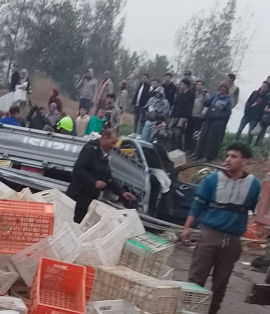 حادث تصادم بطريق كفر داود بالسادات في المنوفية