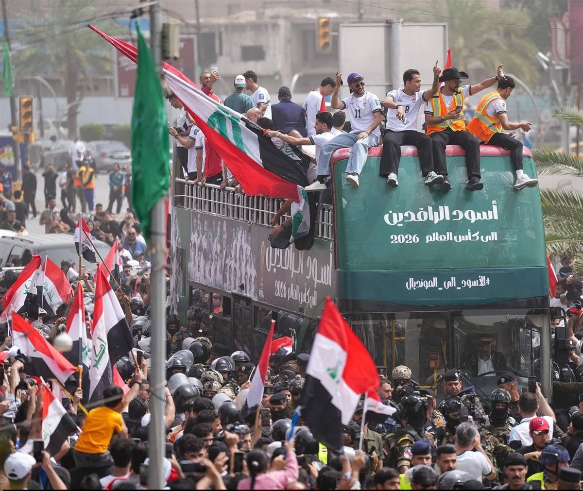 لقطات من استقبال منتخب العراق في بغداد بعد التأهل إلى كأس العالم