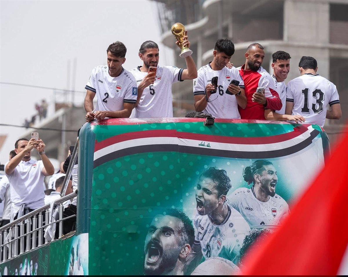 لقطات من استقبال منتخب العراق في بغداد بعد التأهل إلى كأس العالم