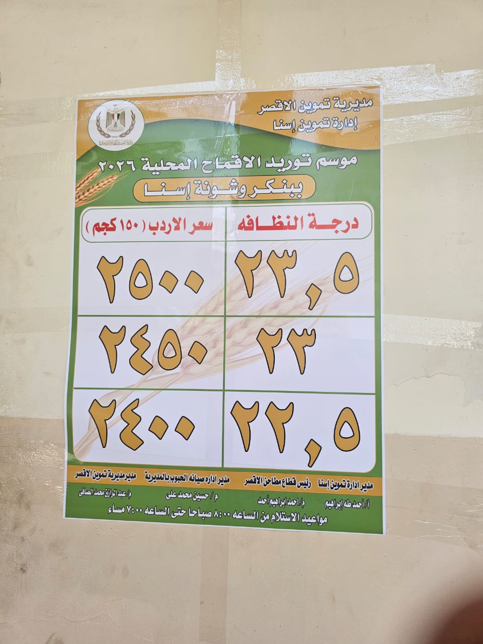بدء موسم توريد القمح&nbsp;