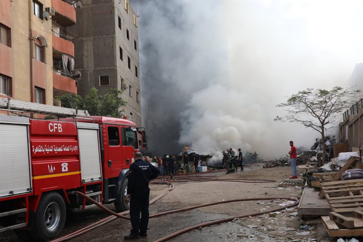 تفقد محافظ القاهرة للحريق