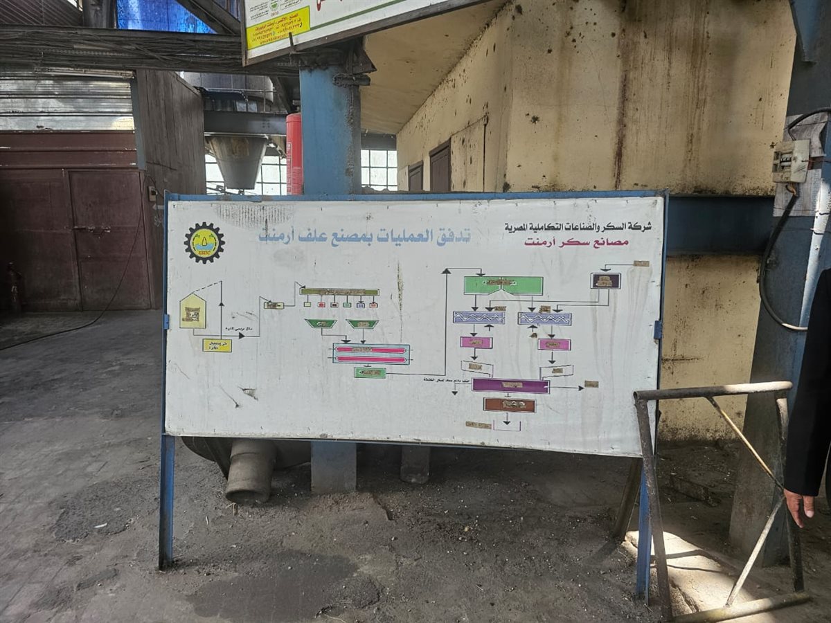 وكيل وزارة التموين في جولة بمصنع سكر أرمنت&nbsp;