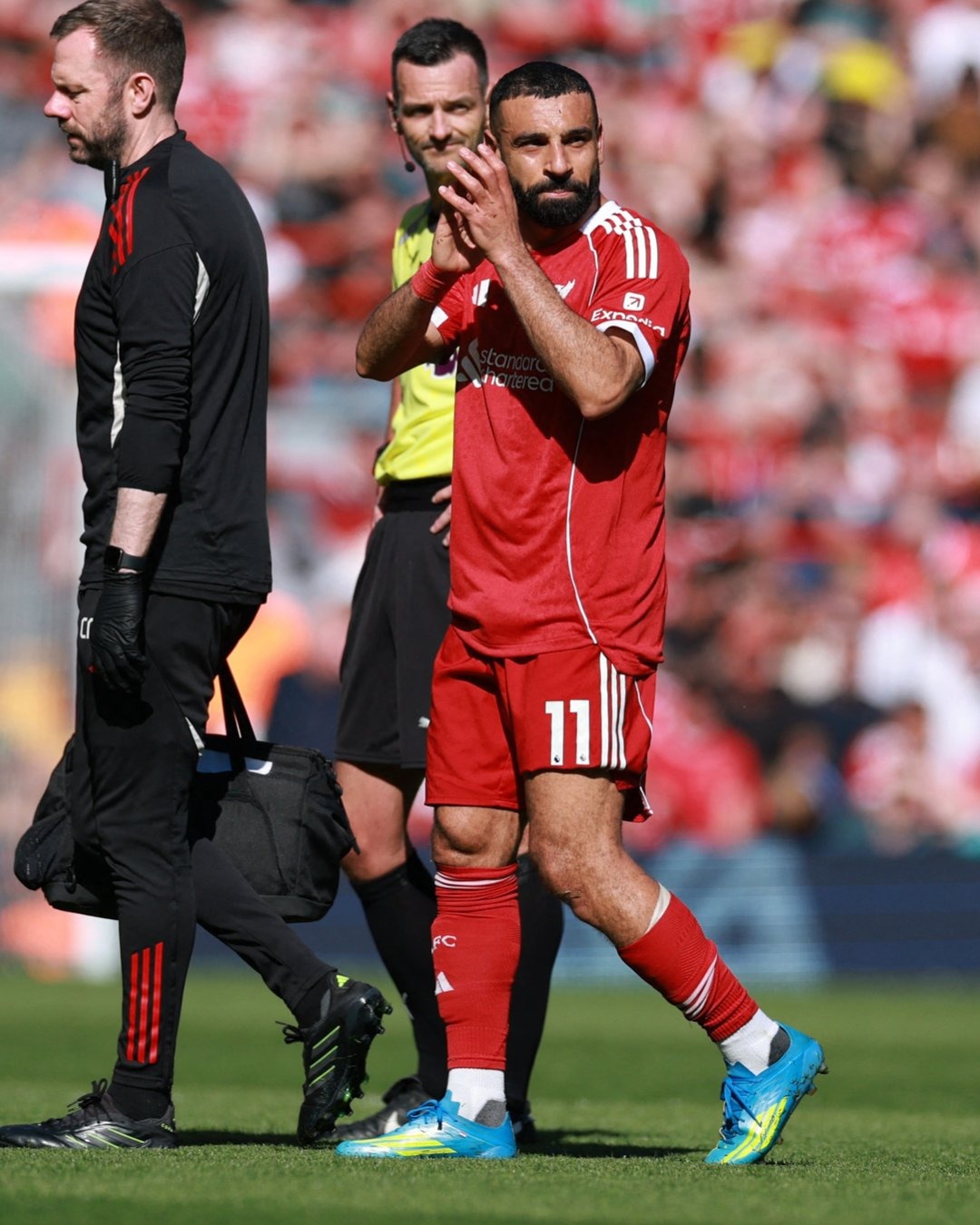 إصابة محمد صلاح في مباراة ليفربول وكريستال بالاس في الجولة 34 لمسابقة الدوري الإنجليزي الممتاز 2025 - 2026
