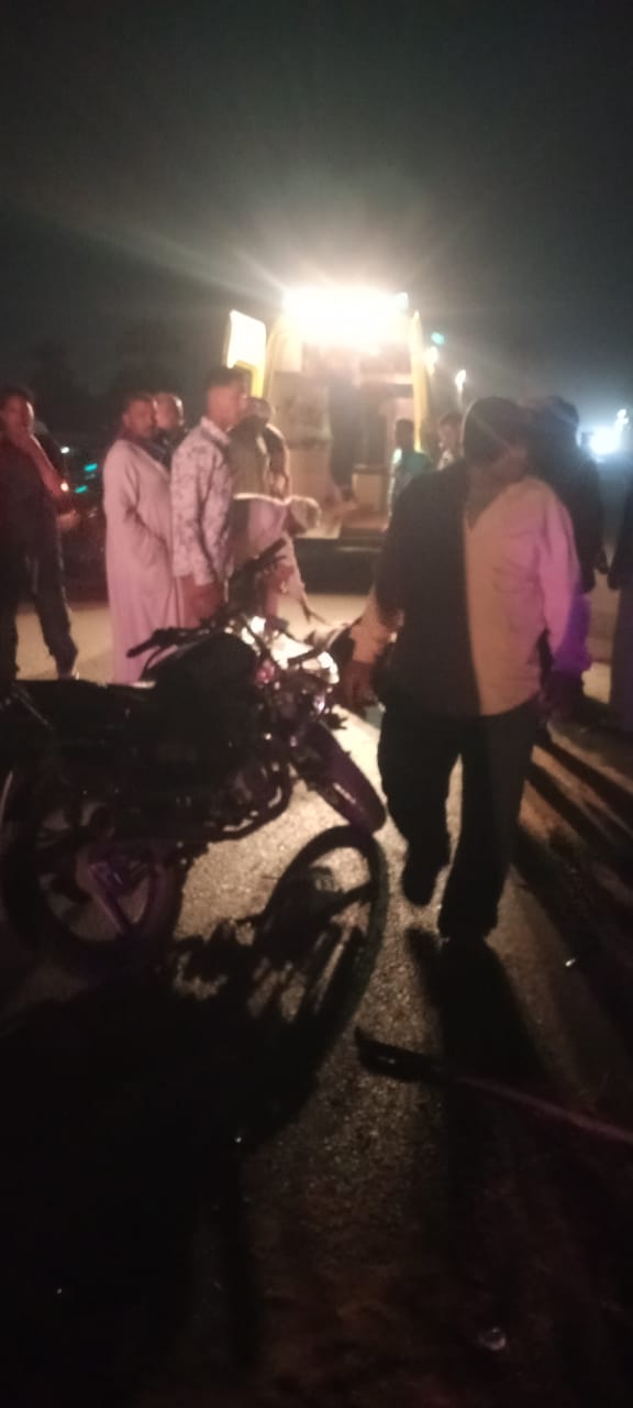 حادث تصادم تروسيكل وعربة كارو في سوهاج