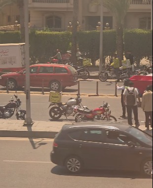 <strong>حادث تصادم على طريق محور السادات</strong>