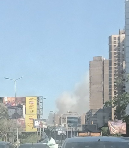 حريق بالقرب من كوبري المنيب