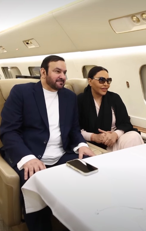 بـ طائرتهما الخاصة.. لقطات من وصول أحلام وزوجها إلى القاهرة لإحياء حفل ليلة الموسيقار طلال بـ دار الأوبرا المصرية