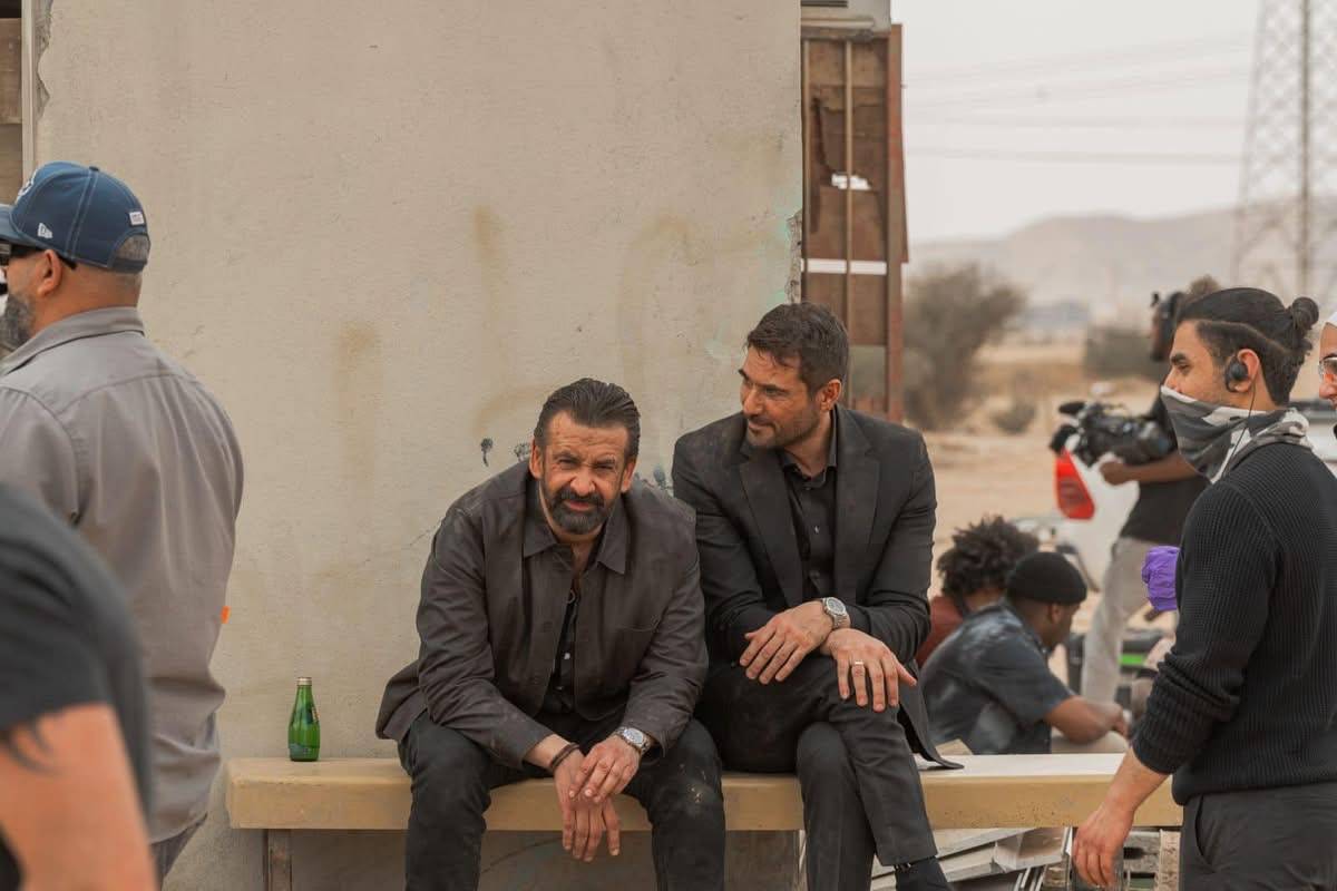 أحمد عز وكريم عبد العزيز في كواليس التصوير