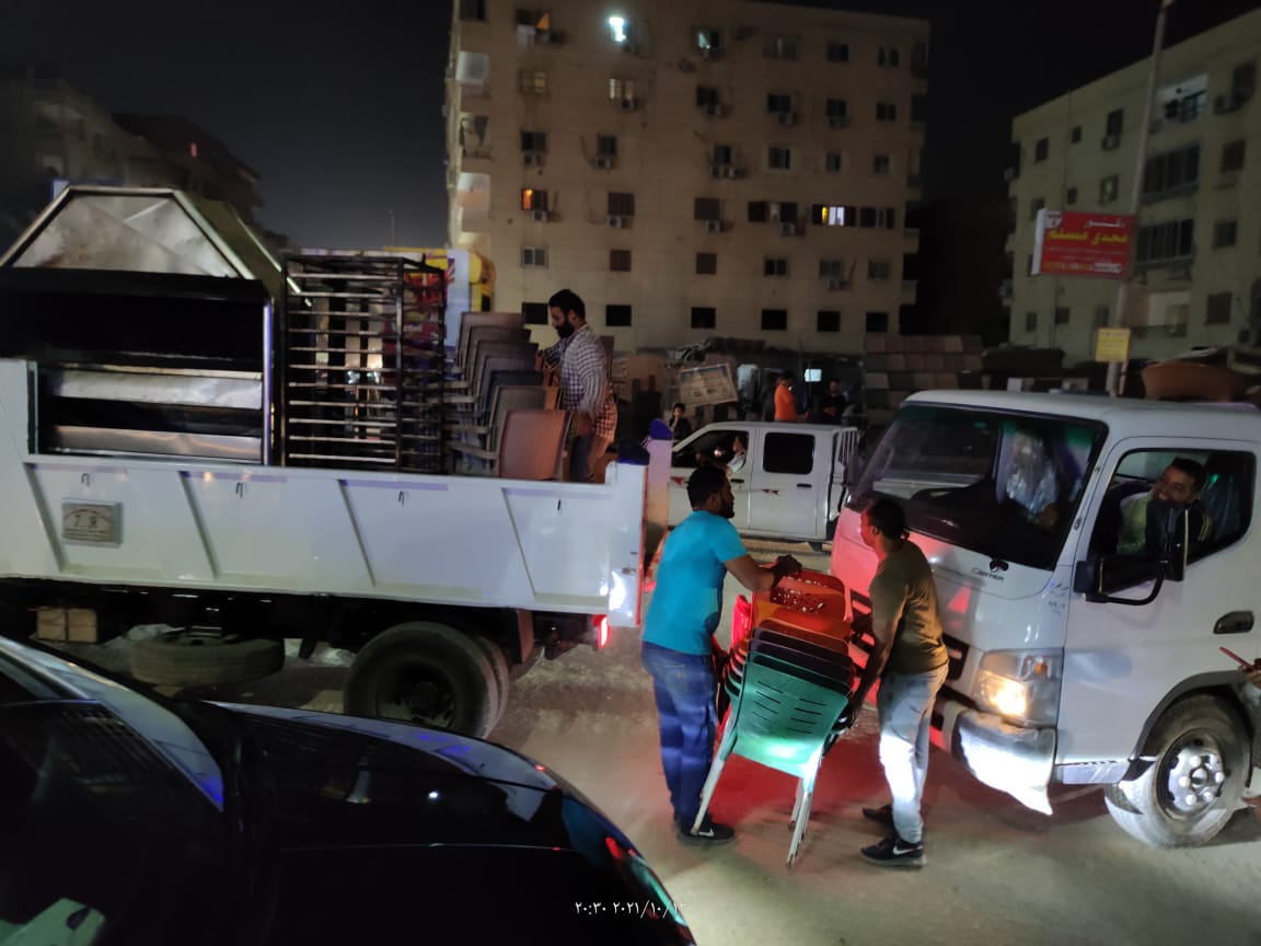 الجيزة رفع 750 حالة إشغال لمحال ومقاهي حدائق الاهرام