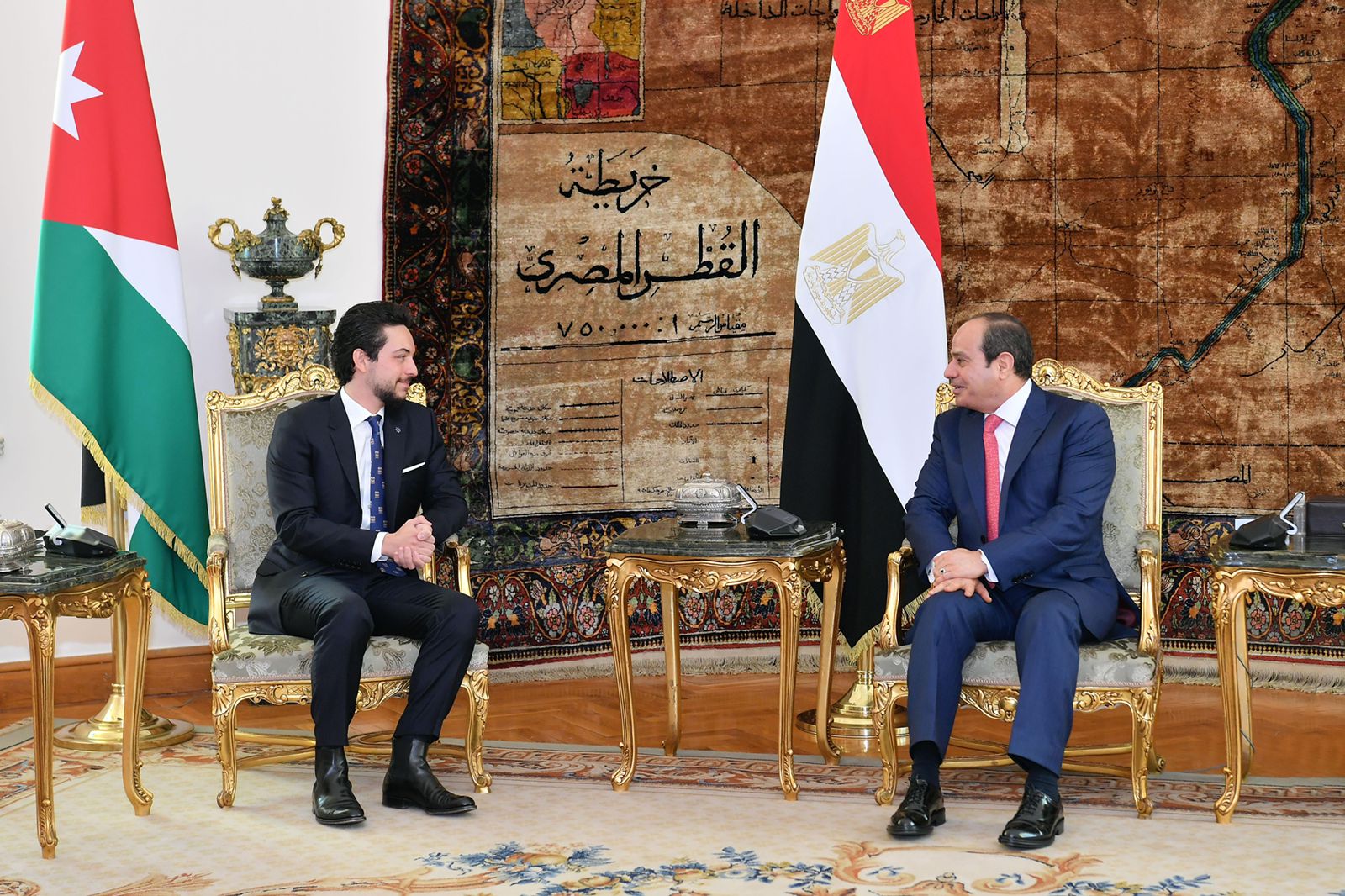 الرئيس عبد الفتاح السيسي مع لي عهد المملكة الأردنية الهاشمية