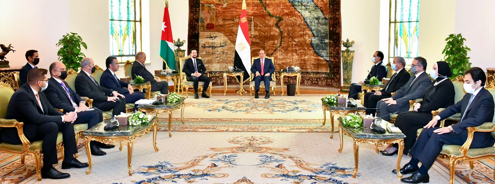 الرئيس عبد الفتاح السيسي مع لي عهد المملكة الأردنية الهاشمية