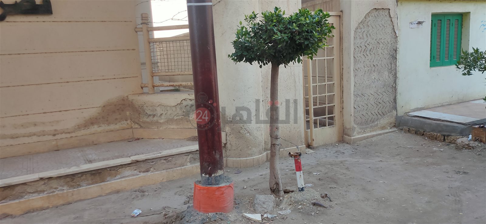 عمود الكهرباء المتسبب في مصرع الطفل بعد إعادة طلائه