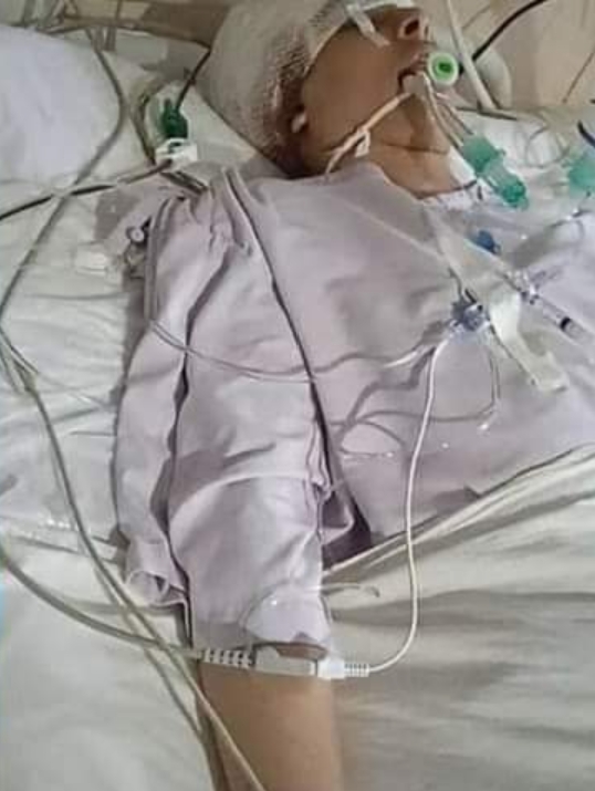 الطالب المجني عليه داخل المستشفى