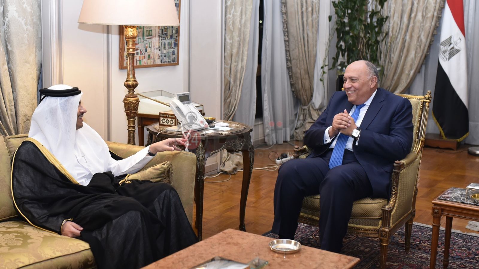 وزيرا خارجية مصر وقطر اليوم 11 - قص