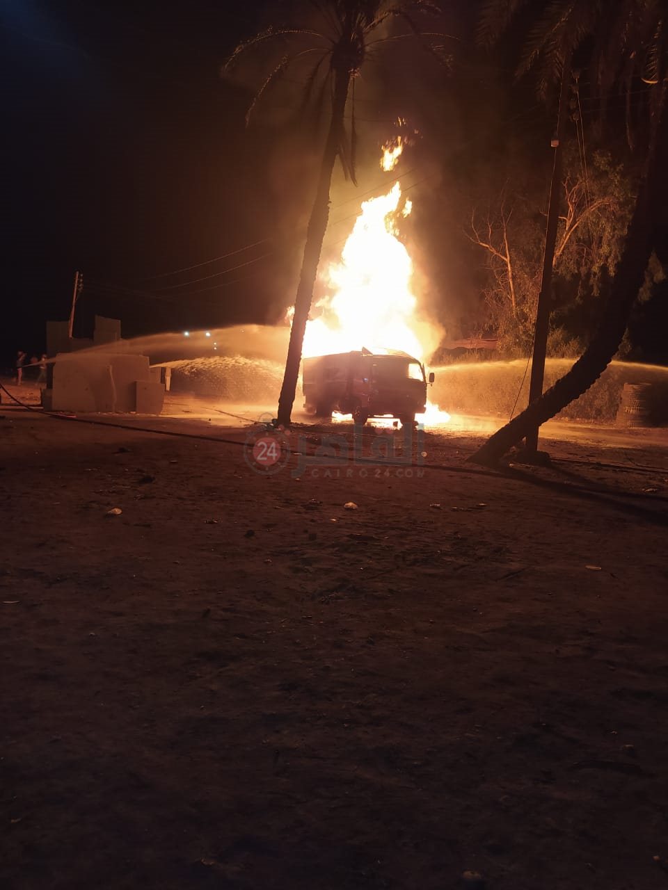 السيارة وقت اشتعالها