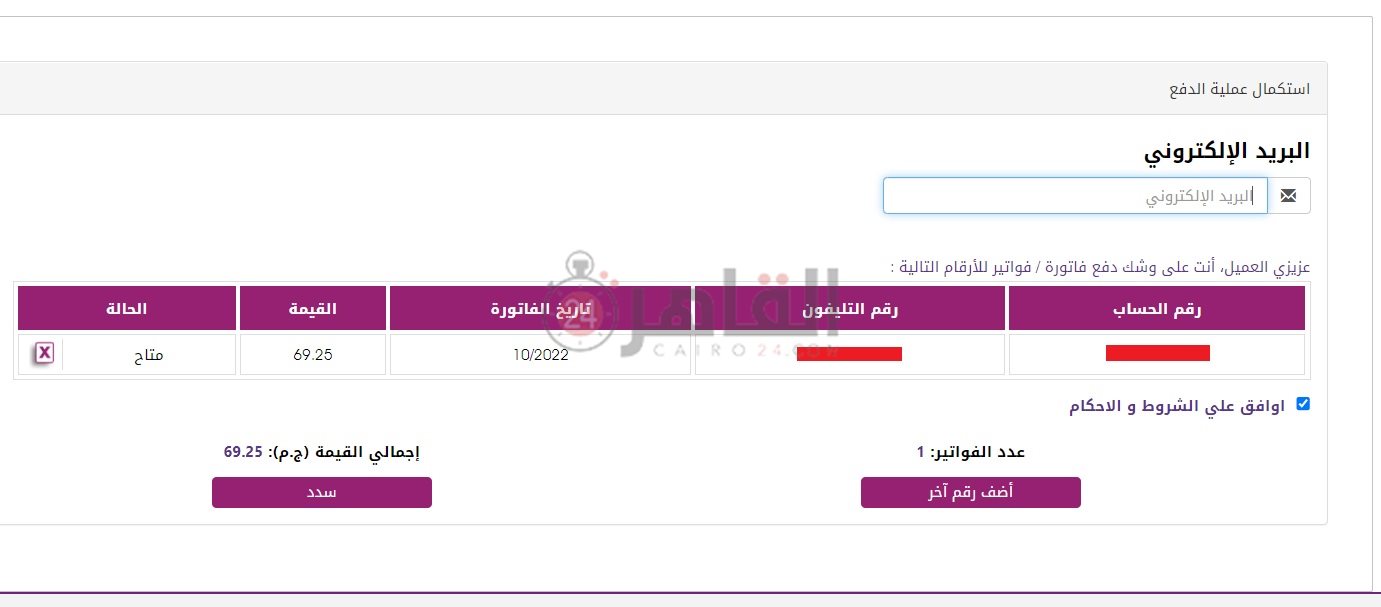 الاستعلام عن فاتورة التليفون الأرضي أكتوبر 2022