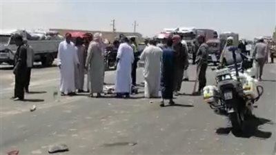 إصابة 8 أشخاص في تصادم تروسيكل مع ملاكي ونقل بمطروح