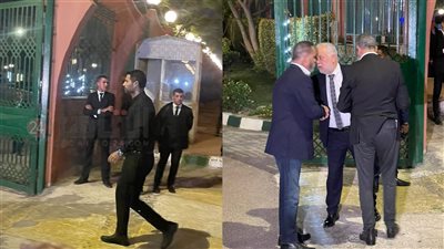 أشرف زكي وكريم فهمي وماجد المصري يصلون عزاء مصطفى درويش بمسجد الشرطة