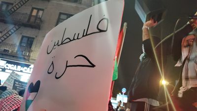 مصرية بأمريكا: نشارك في وقفات دعم فلسطين بنيويورك.. ولدينا جدول بفعاليات يومية |صور
