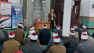 لقاء توعوي بمسجد عمر بن عبد العزيز ببني سويف للتعريف بالوضع المائى لمصر 