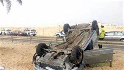 تفاصيل إصابة 6 أشخاص من أسرة واحدة في حادث انقلاب سيارة ملاكي بالصف | أسماء
