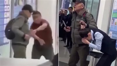 ملاكم سابق ينقذ فتاة من القتل على يد مجرم بمطار في كازاخستان