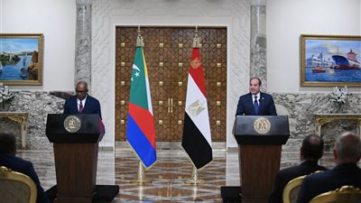 منها الحفاظ على المواقف الإفريقية الموحدة.. نص كلمة السيسي خلال استقباله رئيس القُمر المتحدة | صور 