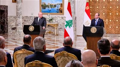 ضرورة انسحاب إسرائيل من الأراضي السورية.. نص كلمة الرئيس السيسي خلال استقباله نظيره اللبناني 
