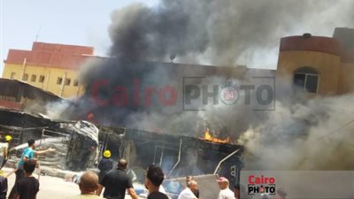 انفجار ماسورة غاز.. تفاصيل حريق فرن عيش أمام مول البنفسج بحدائق أكتوبر