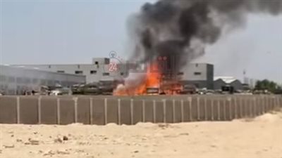 حريق مصنع لصناعة النسكافيه والكباتشينو في المنطقة الصناعية بأكتوبر