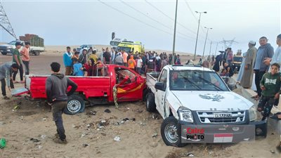 إصابة 31 عاملًا في تصادم سيارتين على الطريق الدولي الساحلي بكفر الشيخ