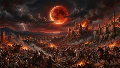 نذير شؤم وسقوط امبراطوريات.. هل يكتب القمر الدموي فصلًا جديدًا في صراع الشرق الأوسط؟