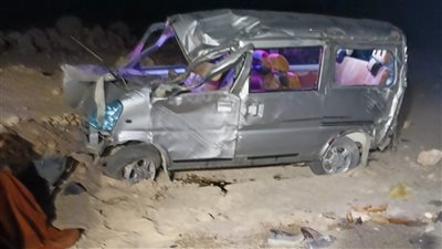 إصابة 4 أشخاص في انقلاب سيارة تمناية بطريق أسيوط الصحراوي الغربي
